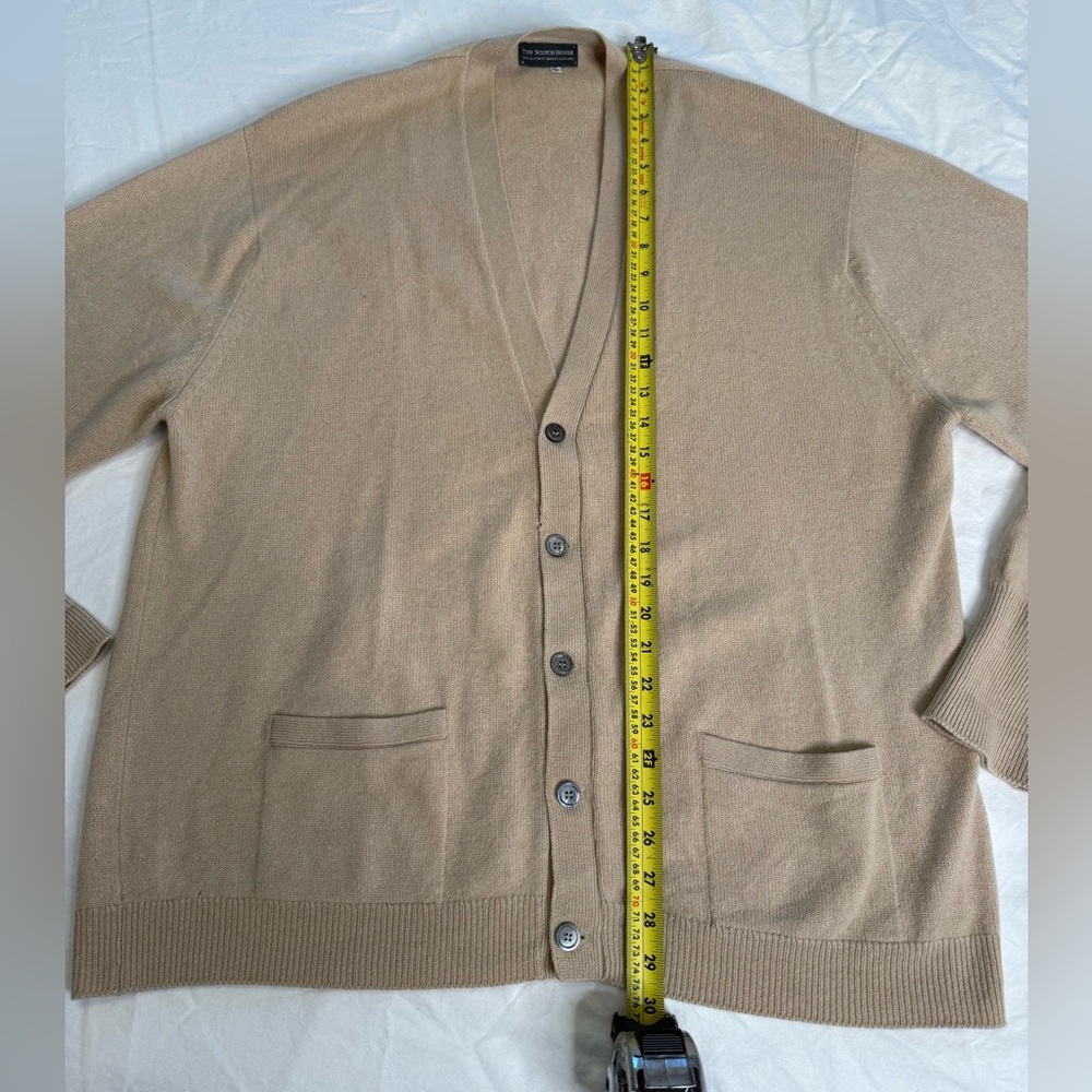 The Scotch House 100% Cashmere Cardigan Camel Scotland Made Heritage Luxury XL - Picture 9 of 11